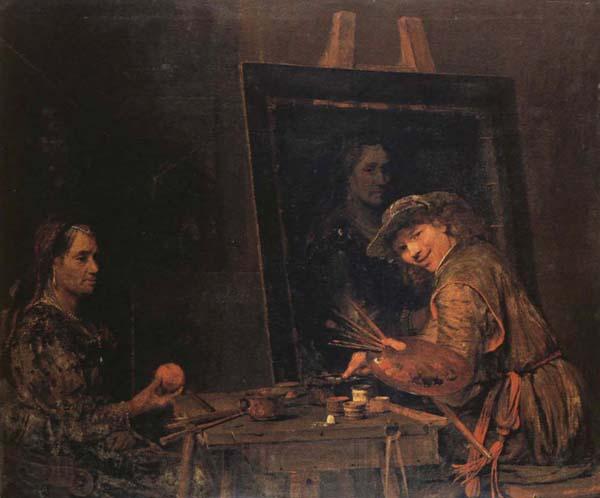 Arent De Gelder Self-Portrait Painting an Old Woman Norge oil painting art